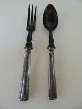 Christofle,Paris,Vorlegeteile,Salatbesteck,versilbert,Horn,antik