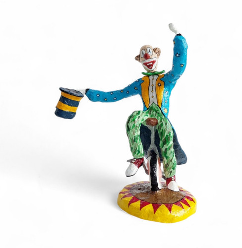 Große clown figur auf - große, einrad