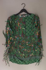 ⭐ Zara Langarmbluse Regular Bluse für Damen Gr. 36, S mit Paisleymuster grün ⭐