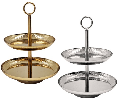 Zweistufige metall etagere - zweistufige, metall-etagere