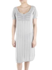 Kaffe Tunika Kleid Lily Knit Dress hellblau kurzarm Rundhals