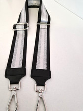 Taschenriemen Gemusterter Breiter Schultergurt für Tasche  Schwarz / Silber  NEU