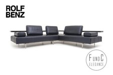 Rolf Benz Dono Couch Sofa Eckcouch Ecksofa Leder Dono blau