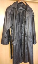 Echtledermantel schwarz, gebraucht ca. XL, Herren, lang