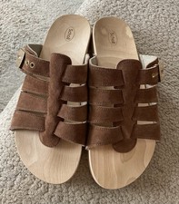 Scholl Brooke Pantoletten Braun Veloursleder Gr. 40 Neu