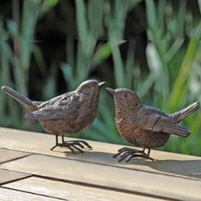 4er Gartendeko Vogel Spatz in