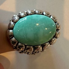 König Baby Türkis Sterlingsilber Blase Ring Statement Größe 12