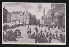 Ypres (Ypern) Belgien. FP.-Karte Grand Place, 1915. Reserve Husaren Regiment 8