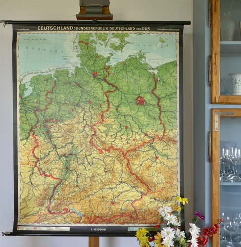 Vintage schulwandkarte - |,