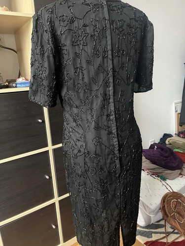 Abendkleid schwarz seide - schwarz, 💯