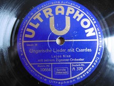 Schellack platte Operette Ungarische Lieder Csardas Lajos Kiss Ultraphon A370
