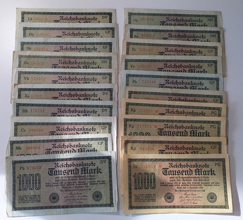 Geldschein posten 1000 mark - posten,