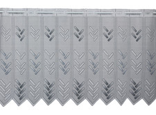 Scheibengardine Meterware nach Maß "Stäbchen Weiß & Grau"  30/50/60/75/90/120 cm