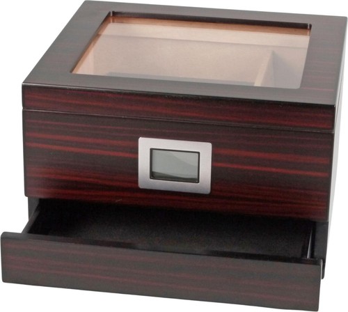 Humidor ebony matt - ebony, schublade