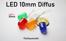 LED 10mm Diffus Leuchtdiode 20mA Color LEDs Farbauswahl Rot,Grün,Gelb,Weiß,RGB