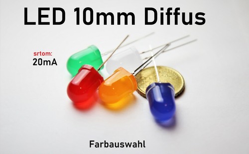 Led 10mm diffus - diffus, leuchtdiode
