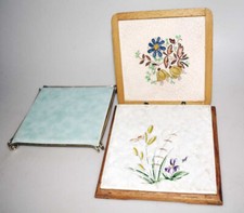 3 alte Keramik Untersetzer