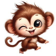 Cute Monkey Cartoon Baby