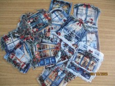 24 St. Vintage Weihnachts-Fensterbank-Schneeszene PET-Aufkleber, neuw., unben.