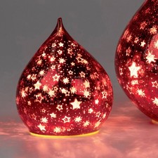 LED Deko Tropfen STERNE rot H