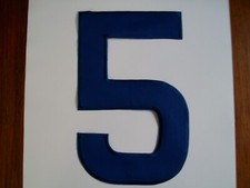 Zahl 5 Bügelbild blau Stoff