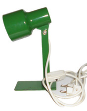 ALTE SCHREIB-TISCH-LAMPE BLECH EMAIL GRÜN RETRO VINTAGE LAMPE DESIGN