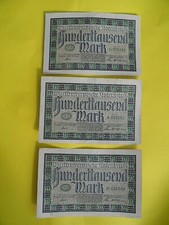 3 Alte Geldscheine 100000 Mark