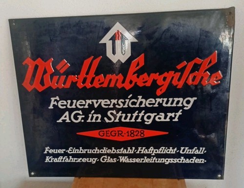 Antik email schild - 65, 53