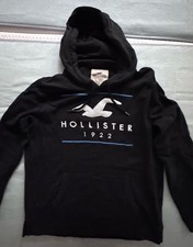 Hollister Kapuzenpullover Schwarz Gr. L , Mit aufgenähten Logo