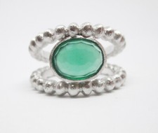 925 Silber Ring mit grünem