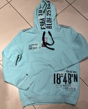 Camp David Sweatshirt Kapuzenpullover Hoodie Gr L *NEU* mit Applikationen Türkis