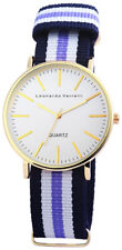 Leonardo Verrelli Uhr Armbanduhr Unisex Quarzuhr Damen Herren Nylon Textilband