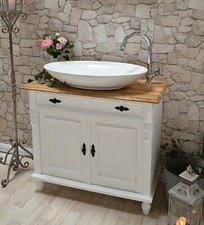 Waschtischunterschrank mit Keramik-Waschbecken Landhausstil Badezimmermöbel