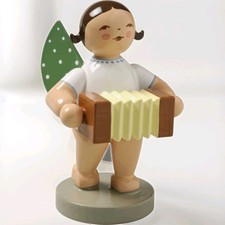 Wendt & Kühn Engel mit Harmonika stehend dunkles Haar 650/8 Orchesterengel - NEU