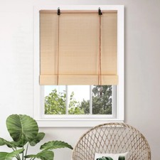 Bambusrollo Bambus Rollo Natur Holzrollo Schnurzug Seitenzug Jalousie 70 x 163cm