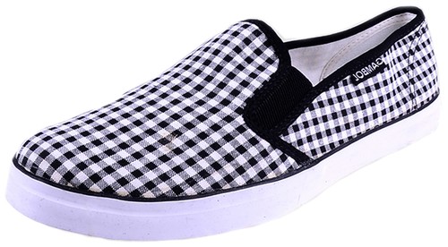 Retro pepita slip ons - pepita,