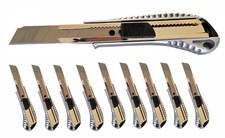 Profi Cuttermesser 10 Stück Alu Druckguss 18mm Kattermesser Messer Teppichmesser