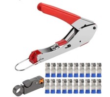 Kompressionszange Crimpzange Abisolierwerkzeug für Koaxialkabel RG6 RG59 RG58