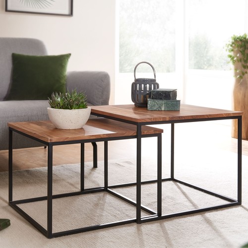 Couchtisch 2er set akazie - couchtisch,