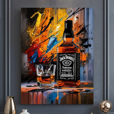 XXL LEINWAND BILD ER BIS 160x120x5 JACK DANIELS TENNESSEE WHISKEY OLD NO.7 BAR