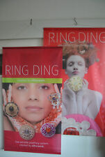 2 x Banner Werbung Rollup Silberwerk Ring Ding Fahne Stoff Poster Deko Schmuck