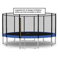 Sicherheits- Netz mit 12 Netzstangen für Trampolin, komplett Ersatzteile 4,2m