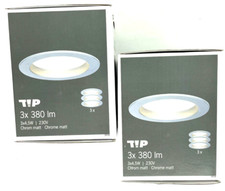 6 Stück Einbauleuchten TIP 6x4,5W Chrom matt Warmweiss LED inkl. Leuchte R1057