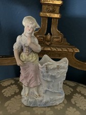 Antik 19th Jahrhundert Französische Bisque Porzellan Mädchen Figur