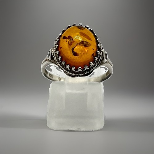 925 silberring bernstein - 925/-, silberring,