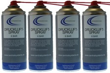 4x Druckluftspray 400ml mit Sprührohr -  Reinigungsspray Druck Luft Sprühdose