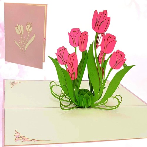 Pop klappkarte rosa - up,