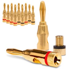 16x Bananenstecker vergoldet