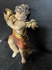 Handgeschnitzter Engel Mit Horn