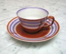 Schöne Leuchtenburg  Art Deco Mokkatasse Spritzdekor 30er Jahre